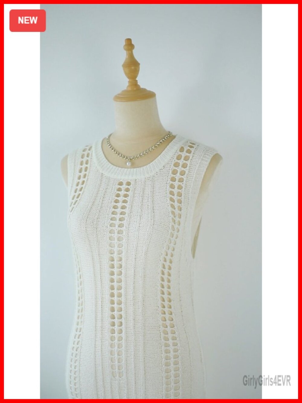 Sleeveless Hollow Out Knit Beach Cover Up Swimwear Coverup - Picture 6 of 7
